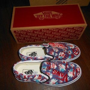VANS FLORAL PRINT LOGO SLIP-ON CREW NIB 11